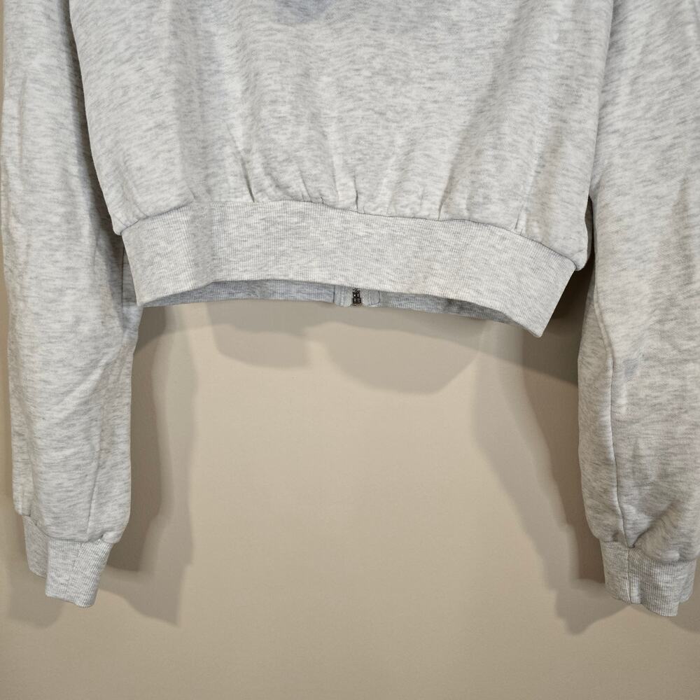 Women's H&M Divided Gray Cropped Full Zip Hoodie Sweatshirt | Size Small - Picture 7 of 9